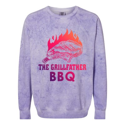 The Grillfather Bbq Gift Colorblast Crewneck Sweatshirt