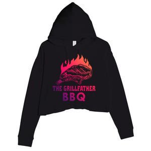 The Grillfather Bbq Gift Crop Fleece Hoodie