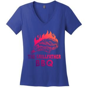 The Grillfather Bbq Gift Women's V-Neck T-Shirt