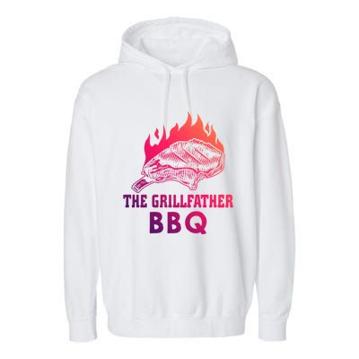 The Grillfather Bbq Gift Garment-Dyed Fleece Hoodie