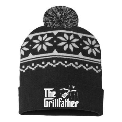 The Grillfather BBQ Grill & Smoker Barbecue Chef USA-Made Snowflake Beanie