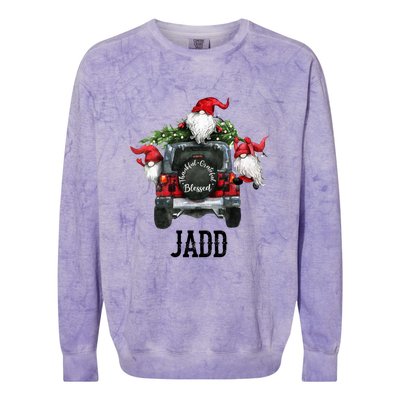 Thankful Grateful Blessed Jadd Grandpa Gift Colorblast Crewneck Sweatshirt