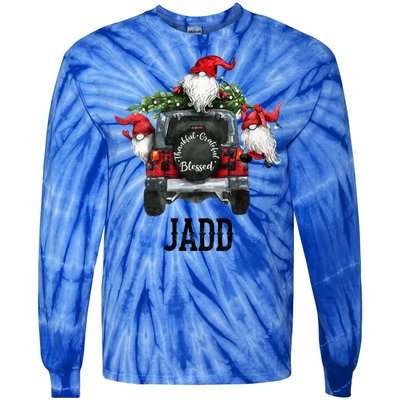 Thankful Grateful Blessed Jadd Grandpa Gift Tie-Dye Long Sleeve Shirt