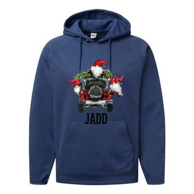 Thankful Grateful Blessed Jadd Grandpa Gift Performance Fleece Hoodie