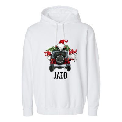 Thankful Grateful Blessed Jadd Grandpa Gift Garment-Dyed Fleece Hoodie