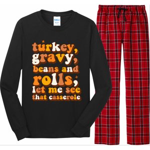 Turkey Gravy Beans & Rolls Casserole Thanksgiving Funny Cute Long Sleeve Pajama Set