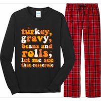 Turkey Gravy Beans & Rolls Casserole Thanksgiving Funny Cute Long Sleeve Pajama Set