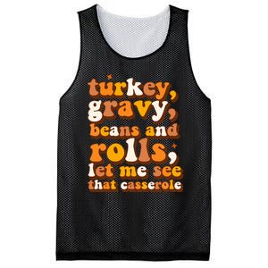 Turkey Gravy Beans & Rolls Casserole Thanksgiving Funny Cute Mesh Reversible Basketball Jersey Tank