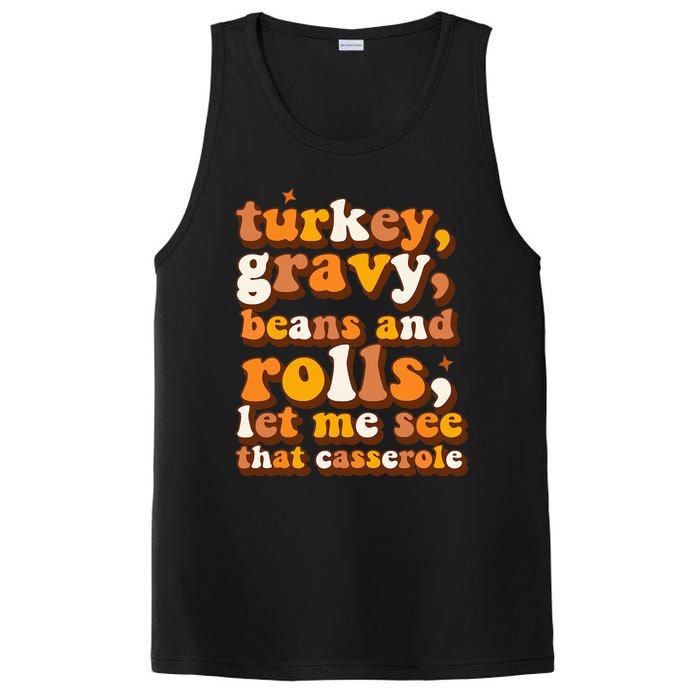 Turkey Gravy Beans & Rolls Casserole Thanksgiving Funny Cute PosiCharge Competitor Tank