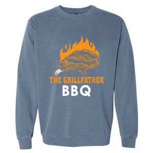 The Grillfather Bbq Gift Garment-Dyed Sweatshirt