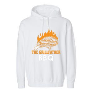 The Grillfather Bbq Gift Garment-Dyed Fleece Hoodie