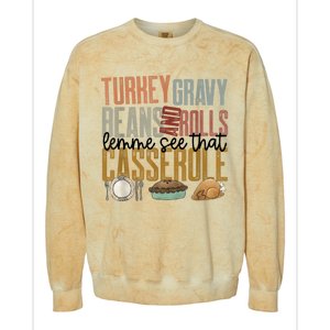 Turkey Gravy Beans And Rolls Let Me See That Casserole Family Thanksgiving Colorblast Crewneck Sweatshirt