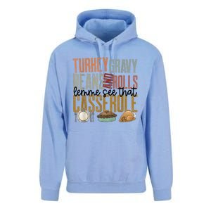 Turkey Gravy Beans And Rolls Let Me See That Casserole Family Thanksgiving Unisex Surf Hoodie