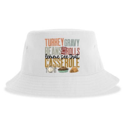 Turkey Gravy Beans And Rolls Let Me See That Casserole Family Thanksgiving Sustainable Bucket Hat