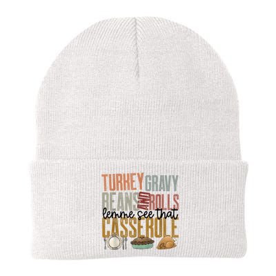 Turkey Gravy Beans And Rolls Let Me See That Casserole Family Thanksgiving Knit Cap Winter Beanie