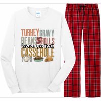 Turkey Gravy Beans And Rolls Let Me See That Casserole Family Thanksgiving Long Sleeve Pajama Set