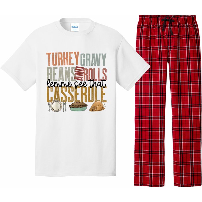 Turkey Gravy Beans And Rolls Let Me See That Casserole Family Thanksgiving Pajama Set