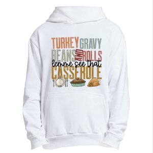 Turkey Gravy Beans And Rolls Let Me See That Casserole Family Thanksgiving Urban Pullover Hoodie