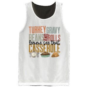 Turkey Gravy Beans And Rolls Let Me See That Casserole Family Thanksgiving Mesh Reversible Basketball Jersey Tank