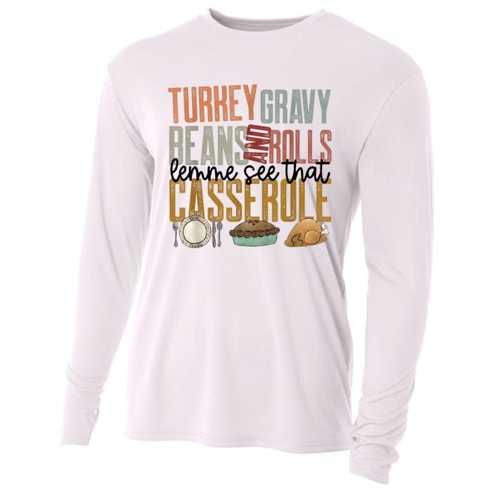 Turkey Gravy Beans And Rolls Let Me See That Casserole Family Thanksgiving Cooling Performance Long Sleeve Crew