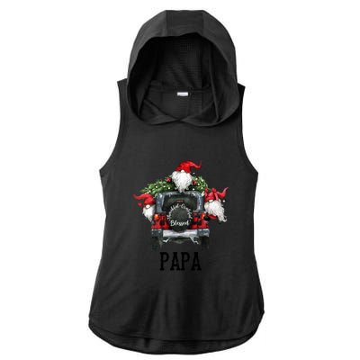 Thankful Grateful Blessed Papa Grandpa Gift Ladies PosiCharge Tri-Blend Wicking Draft Hoodie Tank