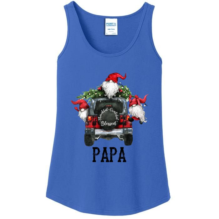 Thankful Grateful Blessed Papa Grandpa Gift Ladies Essential Tank