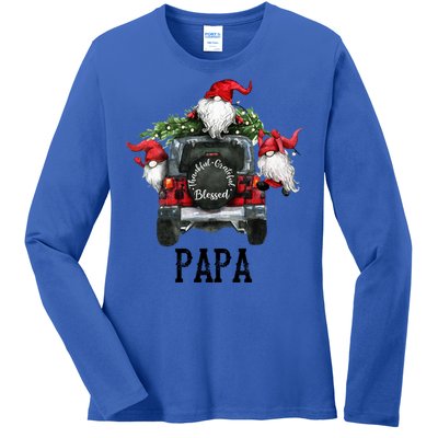 Thankful Grateful Blessed Papa Grandpa Gift Ladies Long Sleeve Shirt