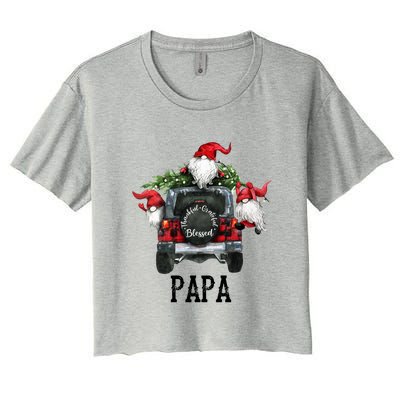 Thankful Grateful Blessed Papa Grandpa Gift Women's Crop Top Tee