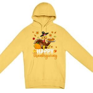 Thankful Grateful Blessed Turkey Women Happy Thanksgiving Premium Pullover Hoodie