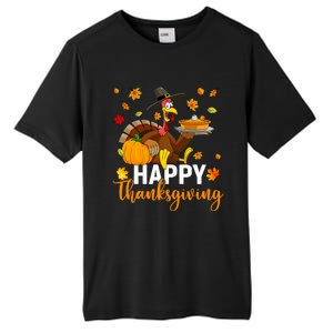 Thankful Grateful Blessed Turkey Women Happy Thanksgiving Tall Fusion ChromaSoft Performance T-Shirt