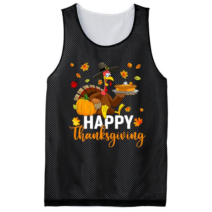 Thankful Grateful Blessed Turkey Women Happy Thanksgiving Mesh Reversible Basketball Jersey Tank