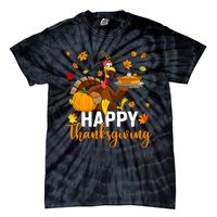 Thankful Grateful Blessed Turkey Women Happy Thanksgiving Tie-Dye T-Shirt