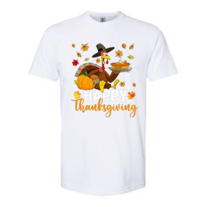 Thankful Grateful Blessed Turkey Women Happy Thanksgiving Softstyle CVC T-Shirt