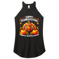 Thankful Grateful Blessed Happy Thanksgiving Turkey Women's Perfect Tri Rocker Tank