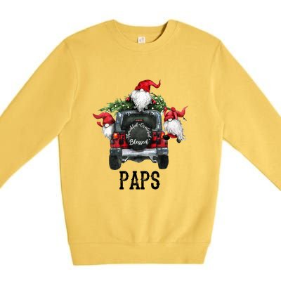 Thankful Grateful Blessed Paps Grandpa Gift Premium Crewneck Sweatshirt