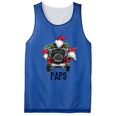 Thankful Grateful Blessed Paps Grandpa Gift Mesh Reversible Basketball Jersey Tank