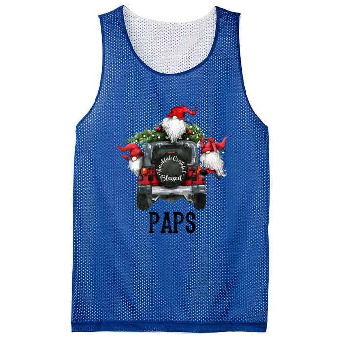 Thankful Grateful Blessed Paps Grandpa Gift Mesh Reversible Basketball Jersey Tank