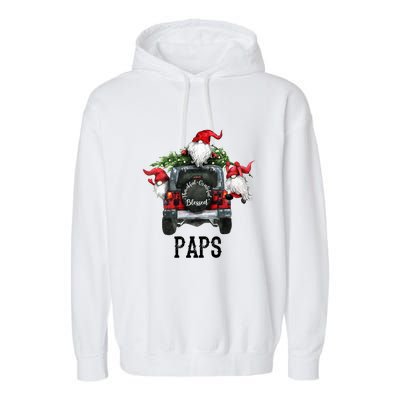 Thankful Grateful Blessed Paps Grandpa Gift Garment-Dyed Fleece Hoodie