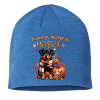 Thankful Grateful Blessed Rottweiler Dog Fall YAll Autumn Sustainable Beanie