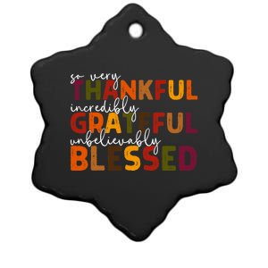 Thankful Grateful Blessed Thankful Blessed Thanksgiving Ceramic Star Ornament