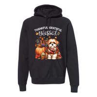 Thankful Grateful Blessed Shih Tzu Dog Fall YAll Autumn Premium Hoodie