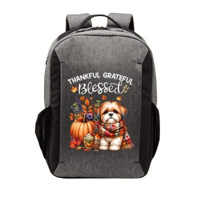 Thankful Grateful Blessed Shih Tzu Dog Fall YAll Autumn Vector Backpack