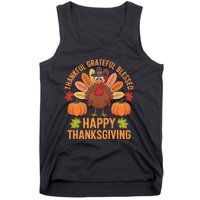 Thankful Grateful Blessed Turkey Women Happy Thanksgiving Tank Top