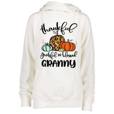 Thankful Grateful Blessed Granny Pumpkin Fall Thanksgiving Womens Funnel Neck Pullover Hood