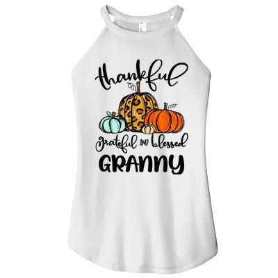 Thankful Grateful Blessed Granny Pumpkin Fall Thanksgiving Women’s Perfect Tri Rocker Tank