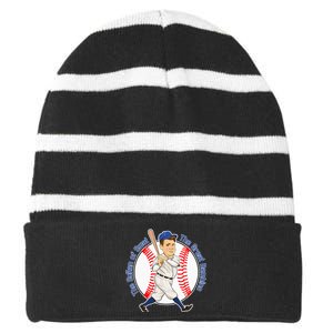 The Great Bambino Baseball Home Run Hitter Striped Beanie with Solid Band