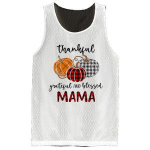 Thankful Grateful Blessed Mama Plaid Thanksgiving Mesh Reversible Basketball Jersey Tank