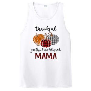 Thankful Grateful Blessed Mama Plaid Thanksgiving PosiCharge Competitor Tank