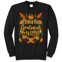 Thankful Grateful Blessed Fall Thanksgiving Tall Sweatshirt