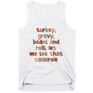 Turkey Gravy Beans And Rolls Let Me See That Casserole Tank Top